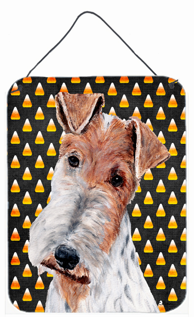 Wire Fox Terrier Candy Corn Halloween Aluminum Metal Wall Or Door Hanging Prints
