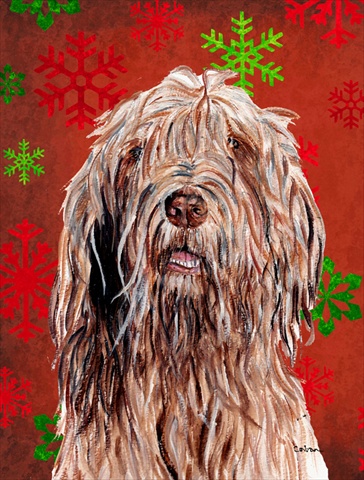 Picture of Carolines Treasures SC9757CHF Otterhound Red Snowflakes Holiday Flag Canvas House Size
