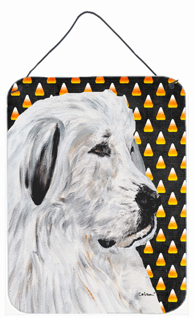 Great Pyrenees Candy Corn Halloween Aluminum Metal Wall Or Door Hanging Prints