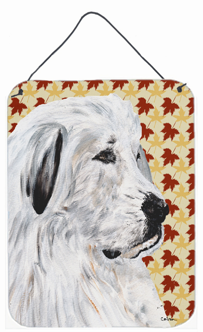 Great Pyrenees Fall Leaves Aluminum Metal Wall Or Door Hanging Prints