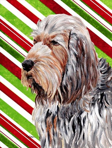 Otterhound Candy Cane Christmas Flag Canvas House Size