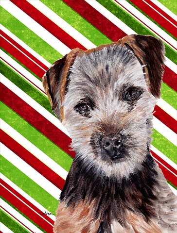 Norfolk Terrier Puppy Candy Cane Christmas Flag Canvas House Size
