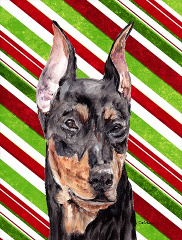 German Pinscher Candy Cane Christmas Flag Canvas House Size