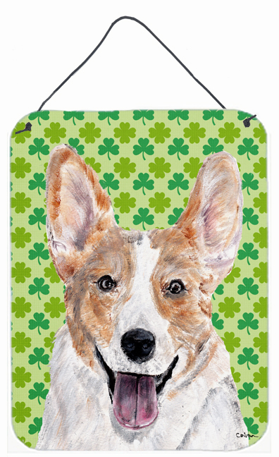 Cardigan Corgi Lucky Shamrock St. Patrick's Day Aluminum Metal Wall Or Door Hanging Prints