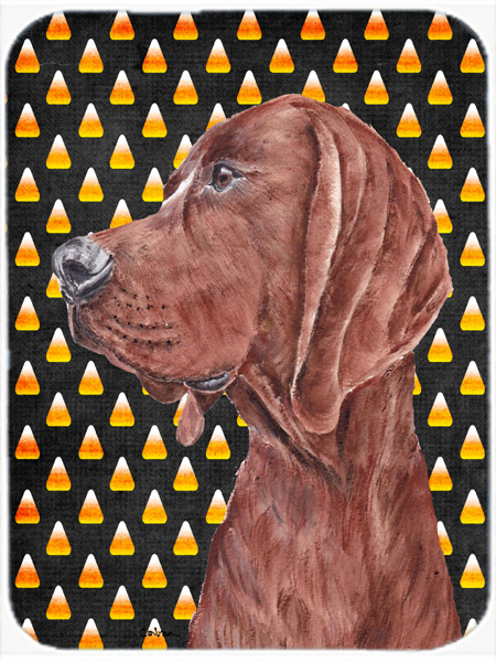 Redbone Coonhound Candy Corn Halloween Glass Cutting Board - Large