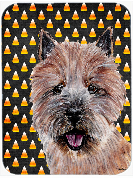 Norwich Terrier Candy Corn Halloween Glass Cutting Board - Large