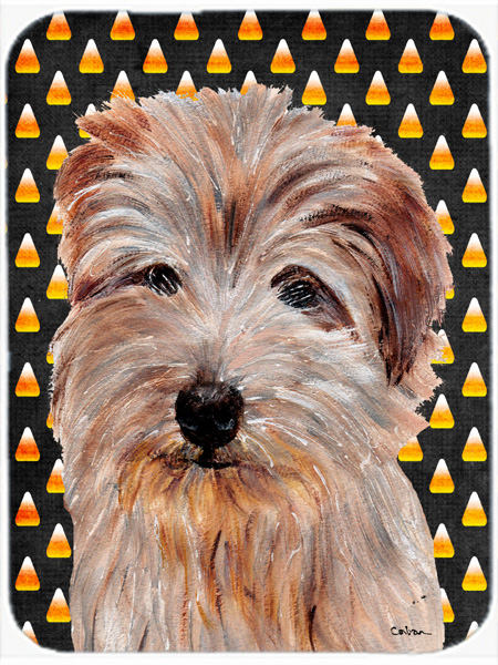 Norfolk Terrier Candy Corn Halloween Glass Cutting Board - Large