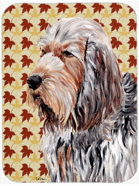 Otterhound Fall Leaves Glass Cutting Board - Large