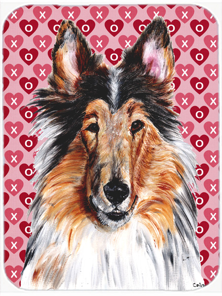 Collie Large Size Hearts And Love Glass Cutting Board