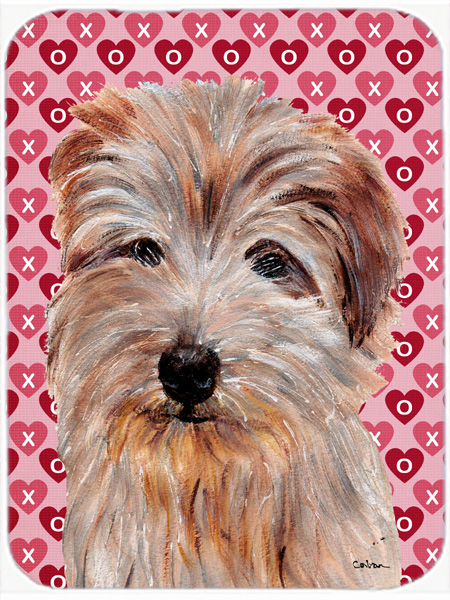 Norfolk Terrier Large Size Hearts And Love Glass Cutting Board