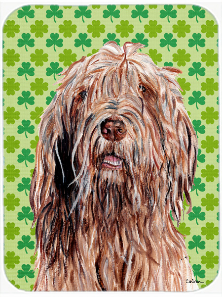 Otterhound Large Size Lucky Shamrock St. Patricks Day Glass Cutting Board