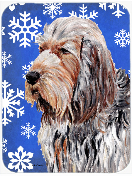 Otterhound Large Size Winter Snowflakes Glass Cutting Board