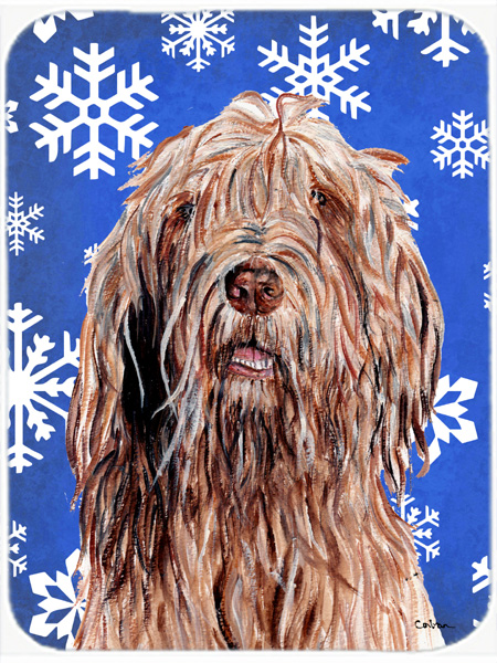 Otterhound Large Size Winter Snowflakes Glass Cutting Board - Large