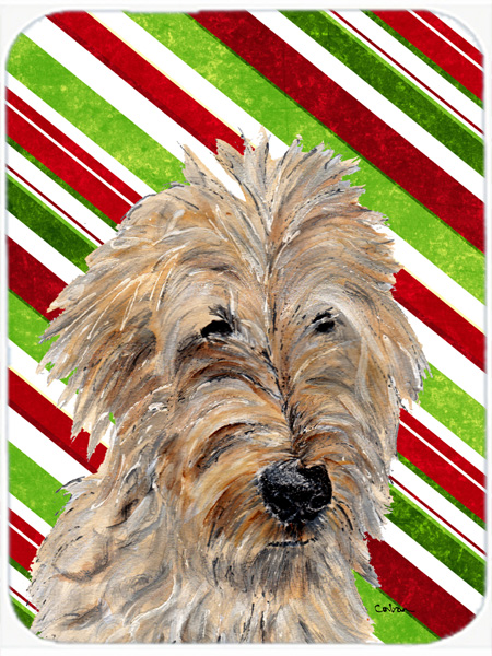 Golden Doodle 2 Large Size Candy Cane Christmas Glass Cutting Board