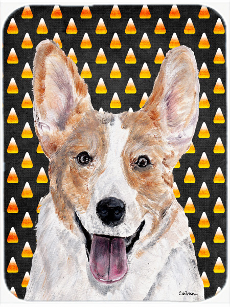 SC9648MP Cardigan Corgi Candy Corn Halloween Mouse Pad- Hot Pad Or Trivet- 7.75 x 9.25 In.