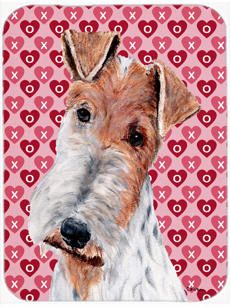 SC9700MP Wire Fox Terrier Hearts And Love Mouse Pad- Hot Pad Or Trivet- 7.75 x 9.25 In.