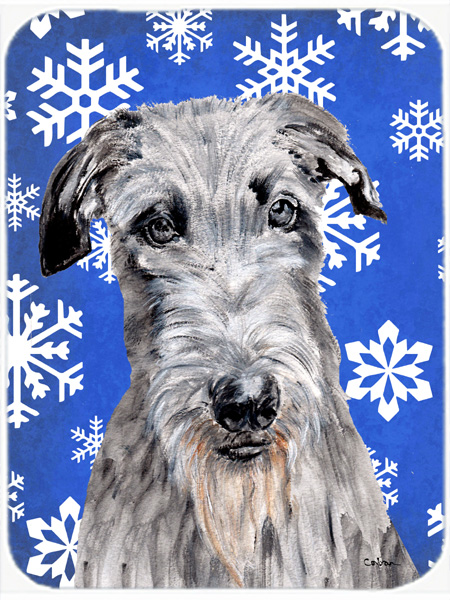 SC9778MP Scottish Deerhound Winter Snowflakes Mouse Pad- Hot Pad Or Trivet- 7.75 x 9.25 In.