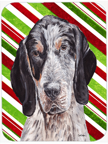 Blue Tick Coonhound Candy Cane Christmas Mouse Pad, Hot Pad Or Trivet, 7.75 x 9.25 In.