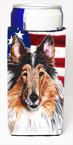 Collie With American Flag Usa Michelob Ultra bottle sleeves Slim Cans 12 Oz.