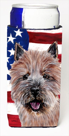 Norwich Terrier With American Flag Usa Michelob Ultra bottle sleeves Slim Cans 12 Oz.