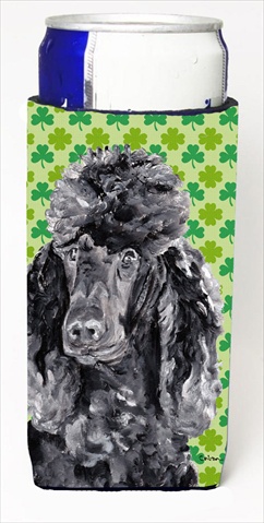 Black Standard Poodle Lucky Shamrock St. Patricks Day Michelob Ultra bottle sleeves Slim Cans  12 Oz.