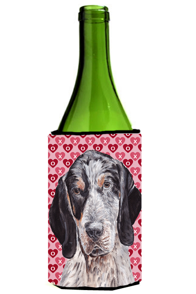 Blue Tick Coonhound Hearts And Love Wine bottle sleeve Hugger  24 Oz.