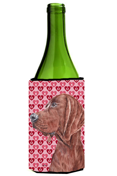 Redbone Coonhound Hearts And Love Wine bottle sleeve Hugger 24 Oz.