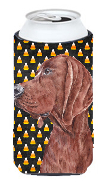 SC9659TBC Redbone Coonhound Candy Corn Halloween Tall Boy bottle sleeve Hugger  22 To 24 Oz.