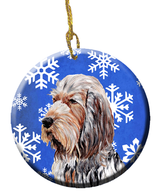 Otterhound Winter Snowflakes Ceramic Ornament