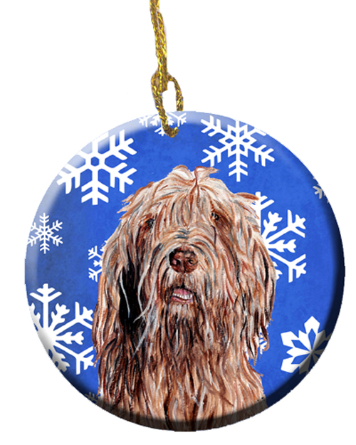 Otterhound Winter Snowflakes Ceramic Ornament