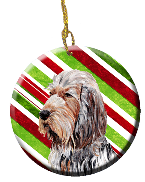 Otterhound Candy Cane Christmas Ceramic Ornament