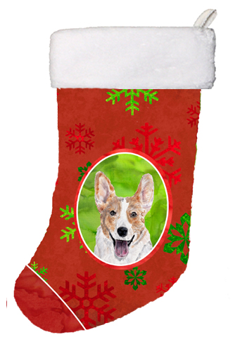 Cardigan Corgi Red Snowflakes Holiday Christmas Stocking