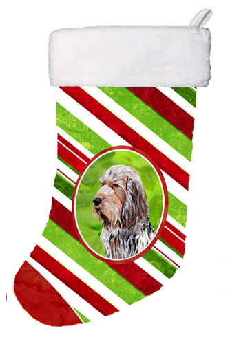Otterhound Candy Cane Christmas Christmas Stocking- - 11 x 8 In.