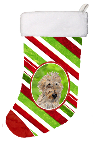 Golden Doodle 2 Candy Cane Christmas Christmas Stocking 11 x 8 In.