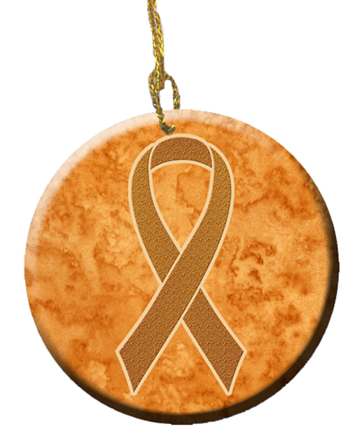 Orange Ribbon Leukemia Awareness Ceramic Ornament