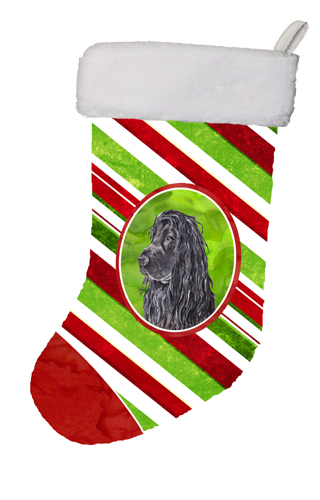 Black Cocker Spaniel Candy Cane Christmas Stocking
