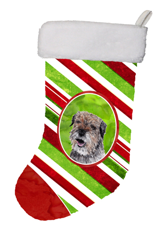 11 x 8 In. Border Terrier Candy Cane Christmas Stocking