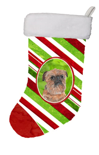 Brussels Griffon Candy Cane Christmas Stocking