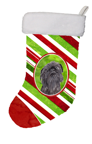 11 x 8 In. Brussels Griffon Candy Cane Christmas Stocking
