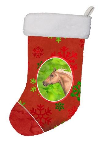 Horse Red Snowflakes Holiday Christmas Stocking