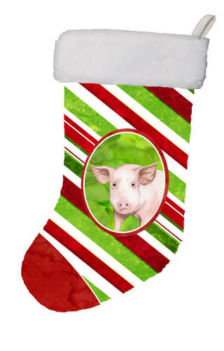 Pig Candy Cane Holiday Christmas Stocking