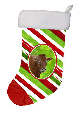 Cow Candy Cane Holiday Christmas Stocking