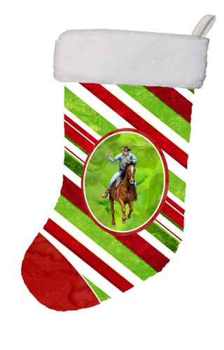 Horse Roper Candy Cane Holiday Christmas Stocking