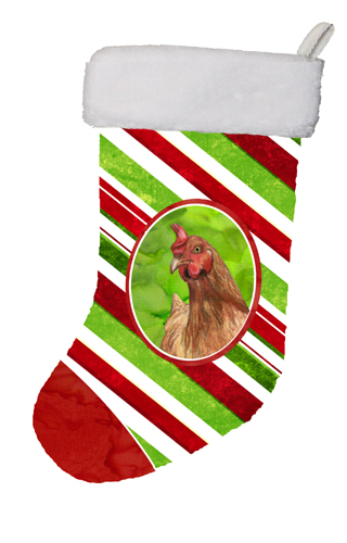 Chicken Candy Cane Holiday Christmas Stocking