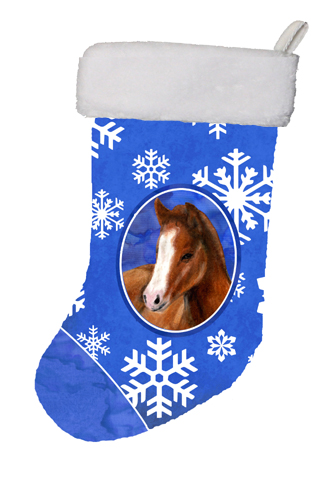 11 x 8 In. Horse Foal Winter Snowflakes Holiday Christmas Stocking