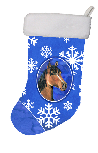 11 x 8 In. Horse Winter Snowflakes Holiday Christmas Stocking