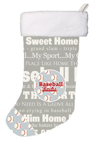 11 x 8 In. Baseball Rocks Christmas Stocking