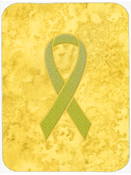 Picture of Carolines Treasures AN1203LCB 15 H x 12 L In. Yellow Ribbon for Sarcoma- Bone or Bladder Cancer Awareness Glass Cutting Board- Large Size