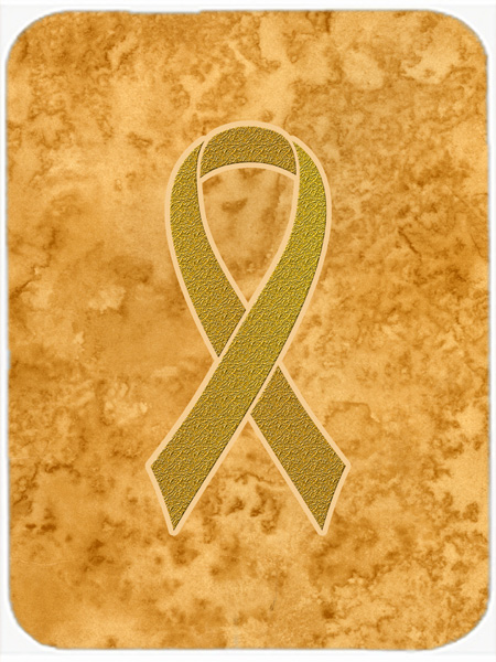 Picture of Carolines Treasures AN1209LCB 15 H x 12 L In. Gold Ribbon for Childhood Cancers Awareness Glass Cutting Board- Large Size