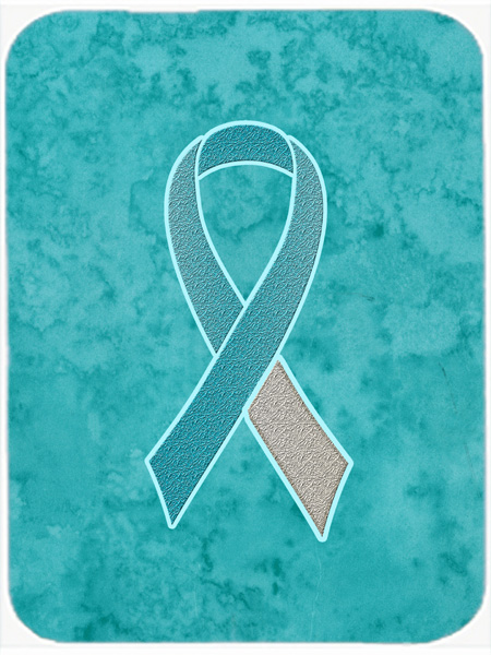 Picture of Carolines Treasures AN1215LCB 15 H x 12 L In. Teal and White Ribbon for Cervical Cancer Awareness Glass Cutting Board- Large Size